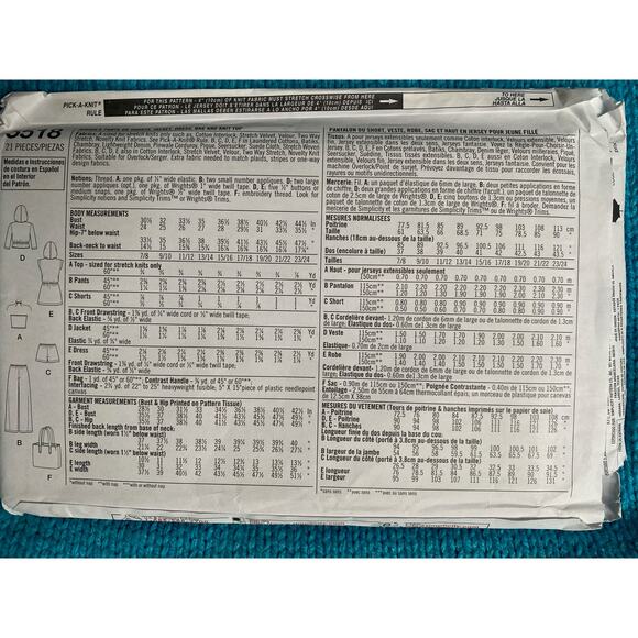 Simplicity Sewing pattern 5518 top shorts pants jacket - Picture 3 of 5